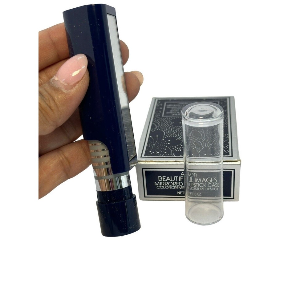 Vintage‎ Avon Beautiful Images Mirrored Lipstick Case Moisture Raspberry Frost - Picture 8 of 14